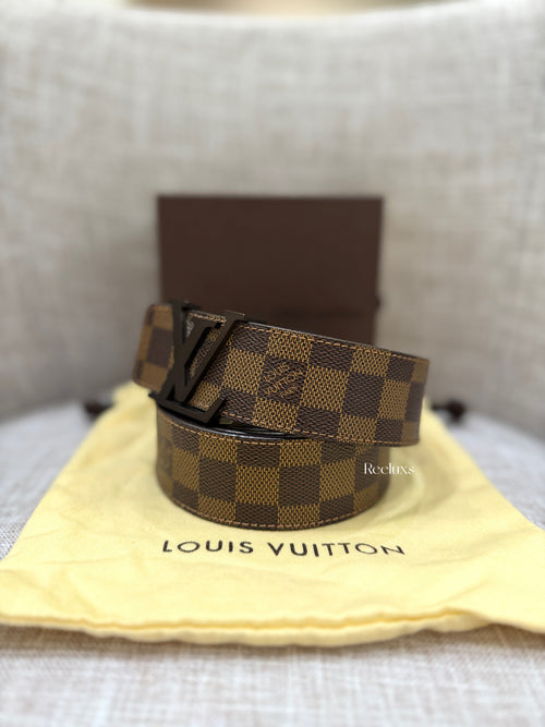 LOUIS VUITTON Damier Ebene Canvas Initiales 40 MM Belt