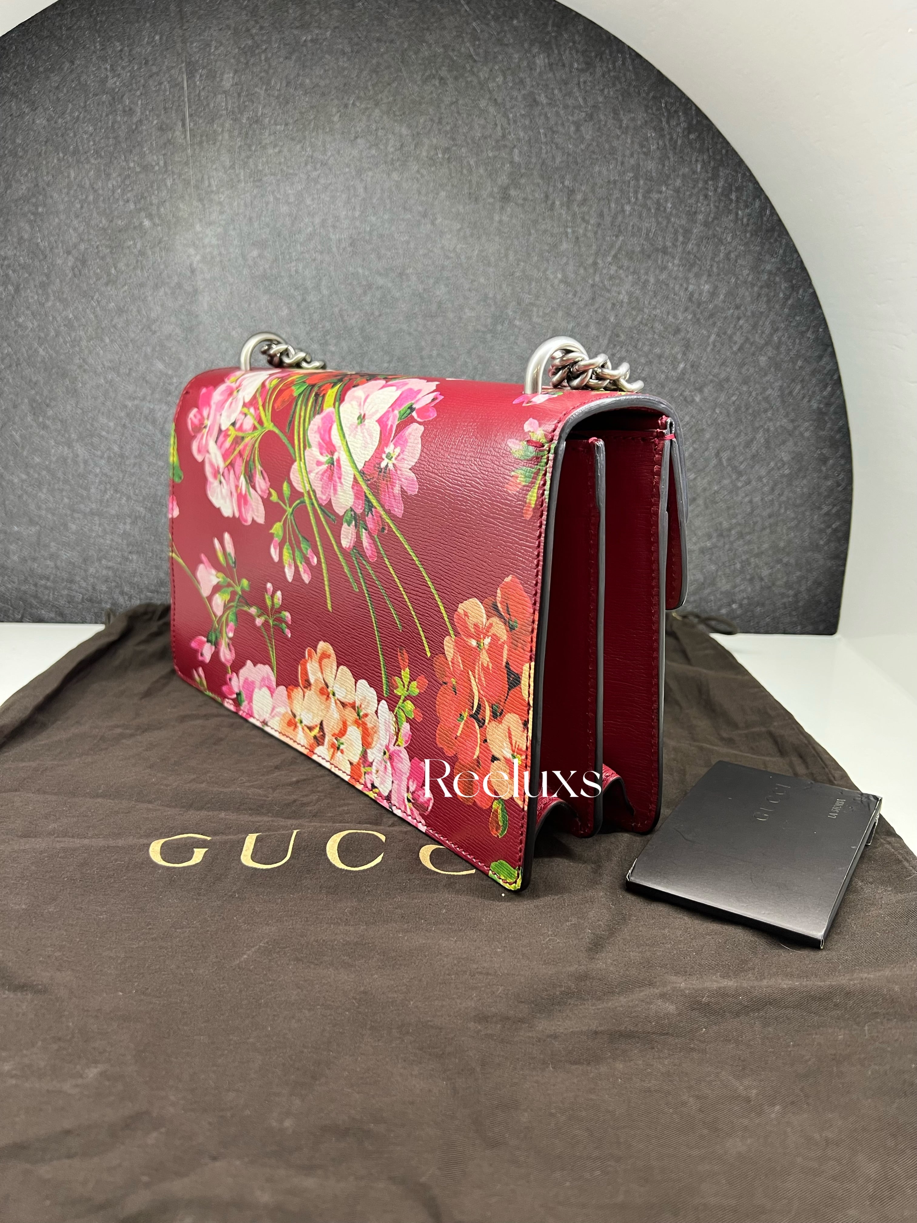 GUCCI Dionysus Blooms Red Leather Shoulder Bag