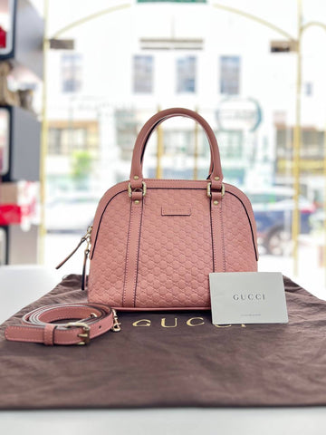 GUCCI Microguccissima Mini Dome Pink Leather 2Way Handbag