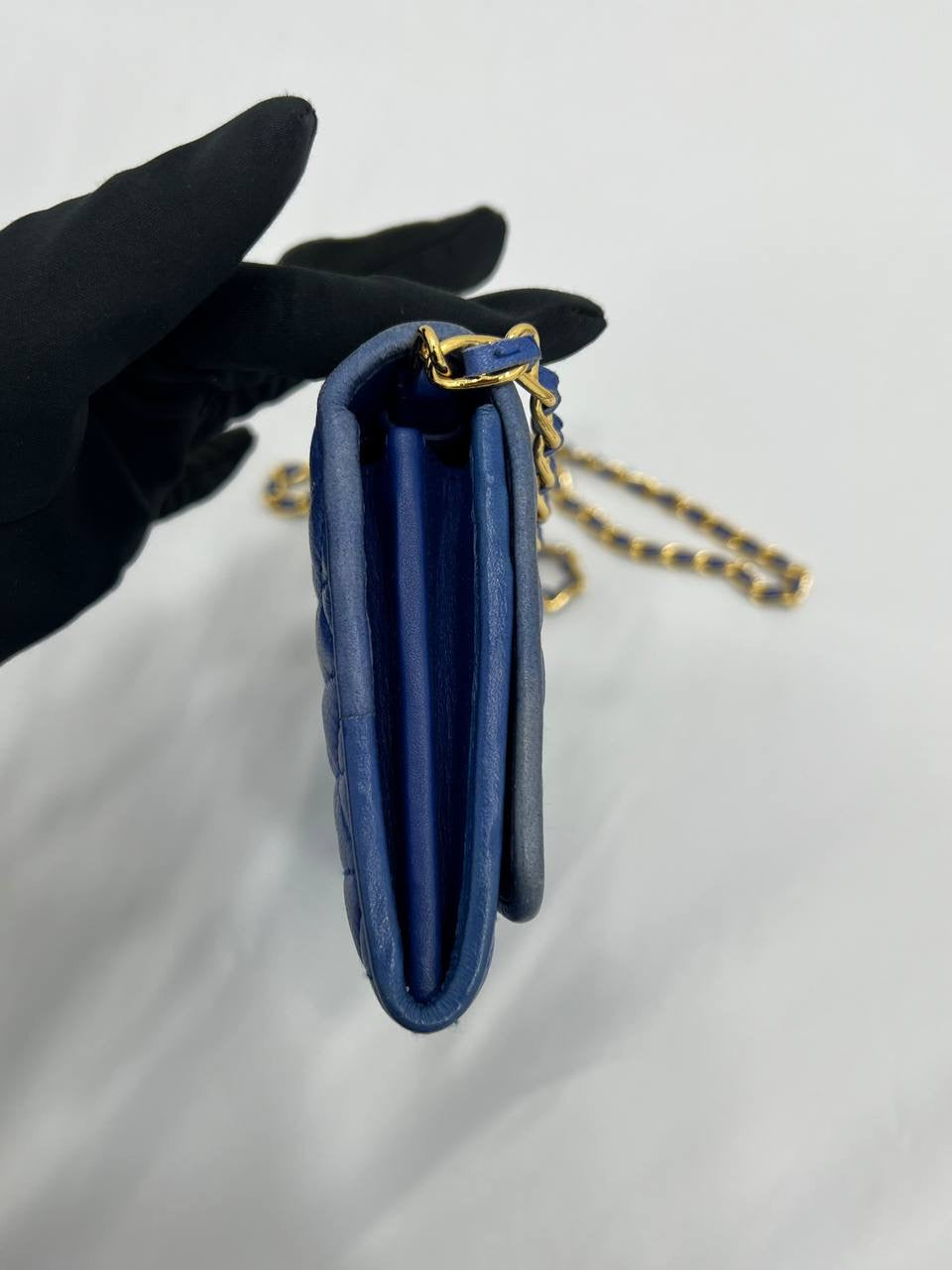 PRADA Mini Sling Bag In Blue Leather