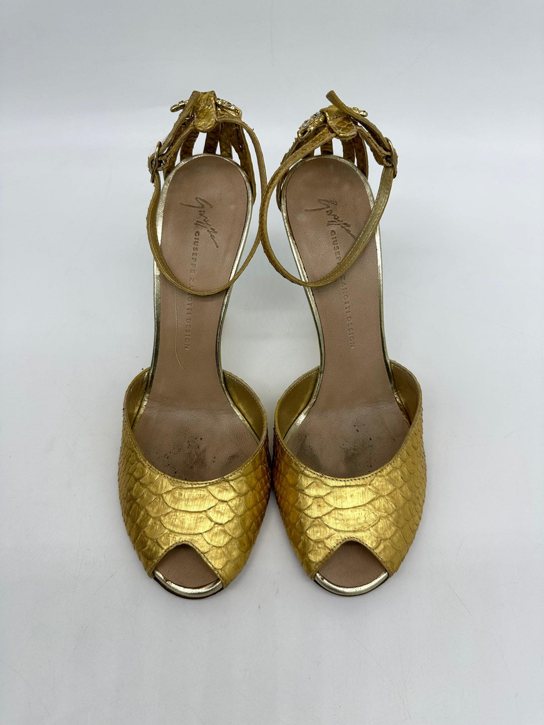 Leather Sandals Giuseppe Zanotti Gold Size 38 - Reeluxs 