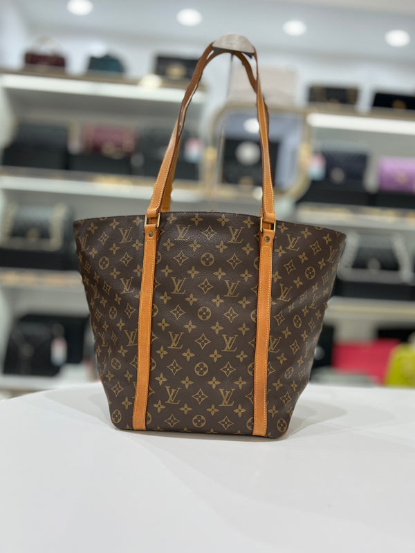 LOUIS VUITTON Monogram Canvas Sac Shopping Tote Bag For Women