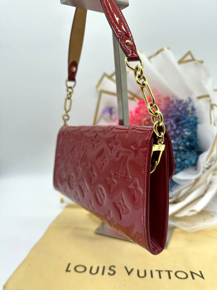 Louis Vuitton Sunset Boulevard Handbag Monogram Vernis Red