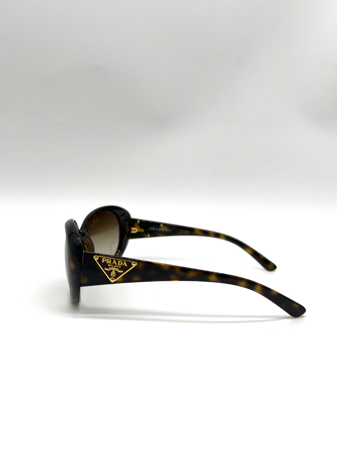 PRADA Brown Oversized Oval Frame Sunglasses