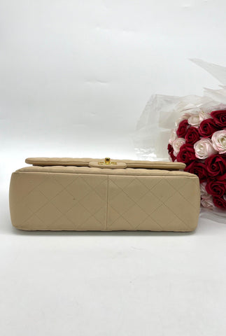 As New CHANEL Beige Colour Classic Flap Jumbo in Lambskin with gold hardware Women's Shoulder Bag - Reeluxs 