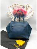 FENDI Blue Suede And Leather Boston Bag - Reeluxs 
