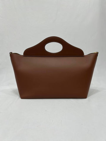 BURBERRY Small Soft Pocket Leather Tote Bag In Brown