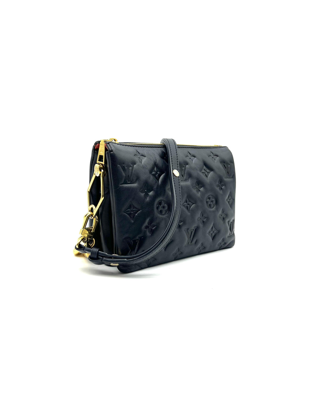 Louis Vuitton Coussin BB Bag Black Leather Embossed Monogram Crossbody M21259 - Reeluxs 