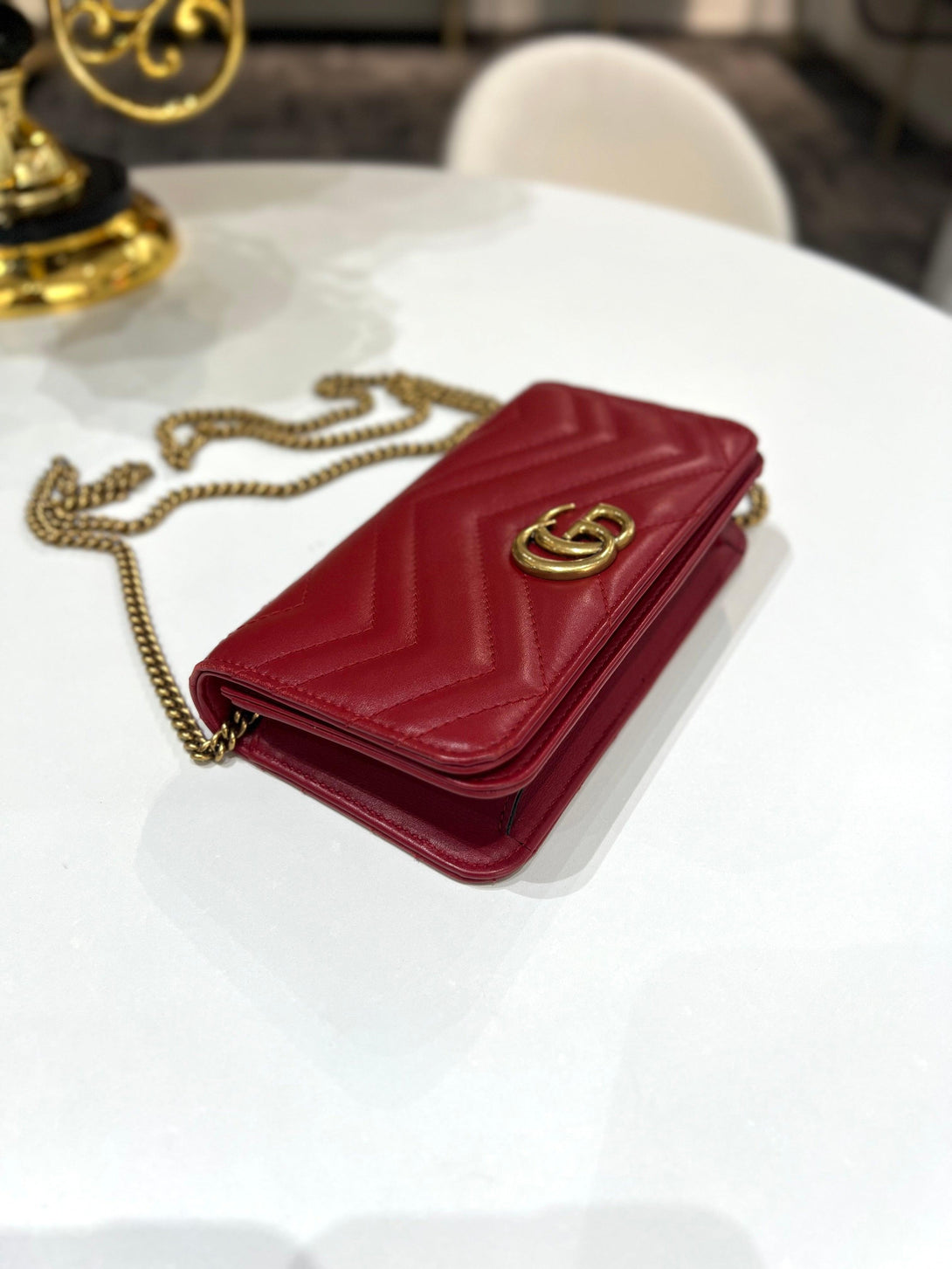 GUCCI Red Chain Wallet & Card Holder for Women - Reeluxs 