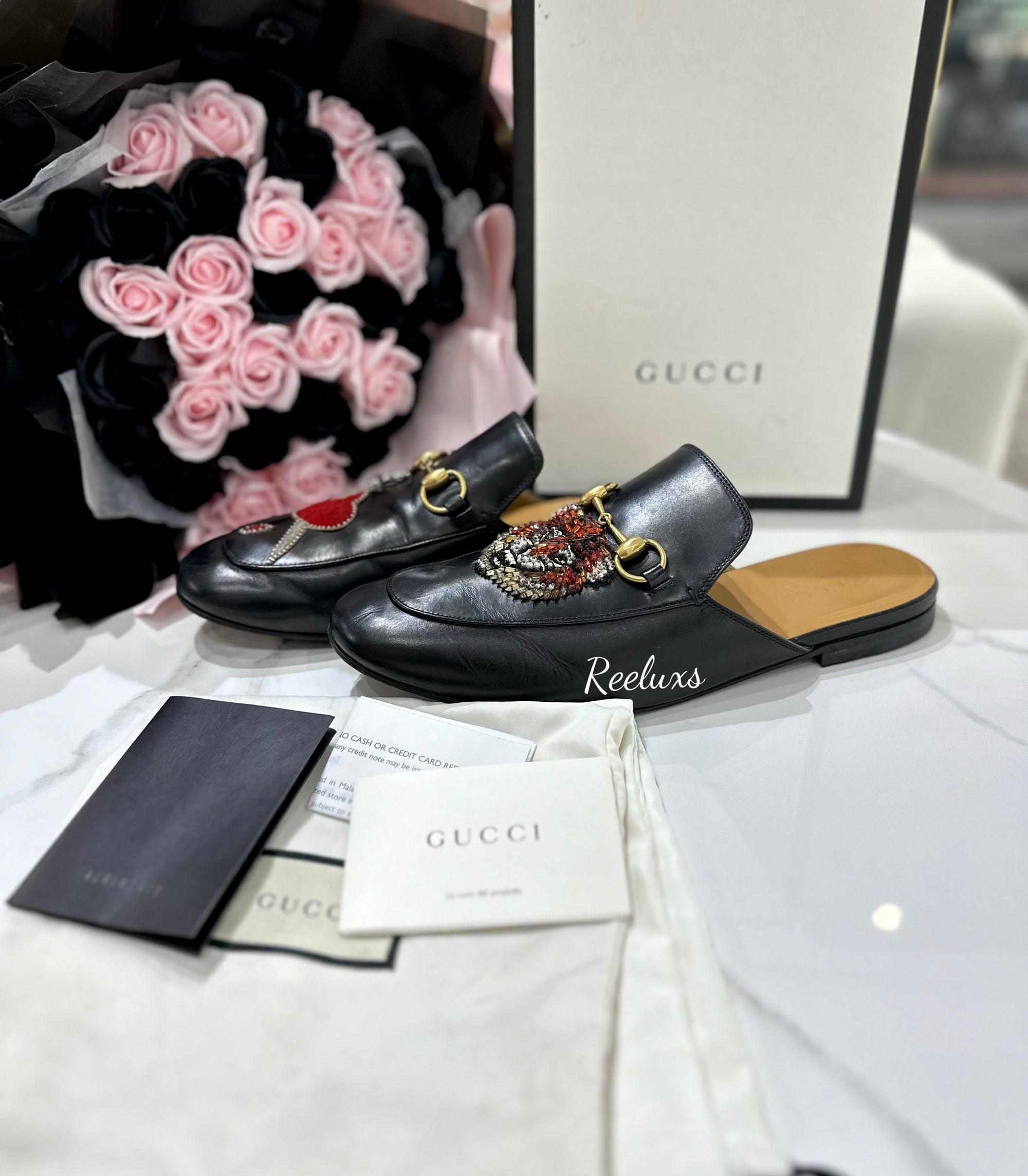 GUCCI  Princetown Leather Flats Loafer