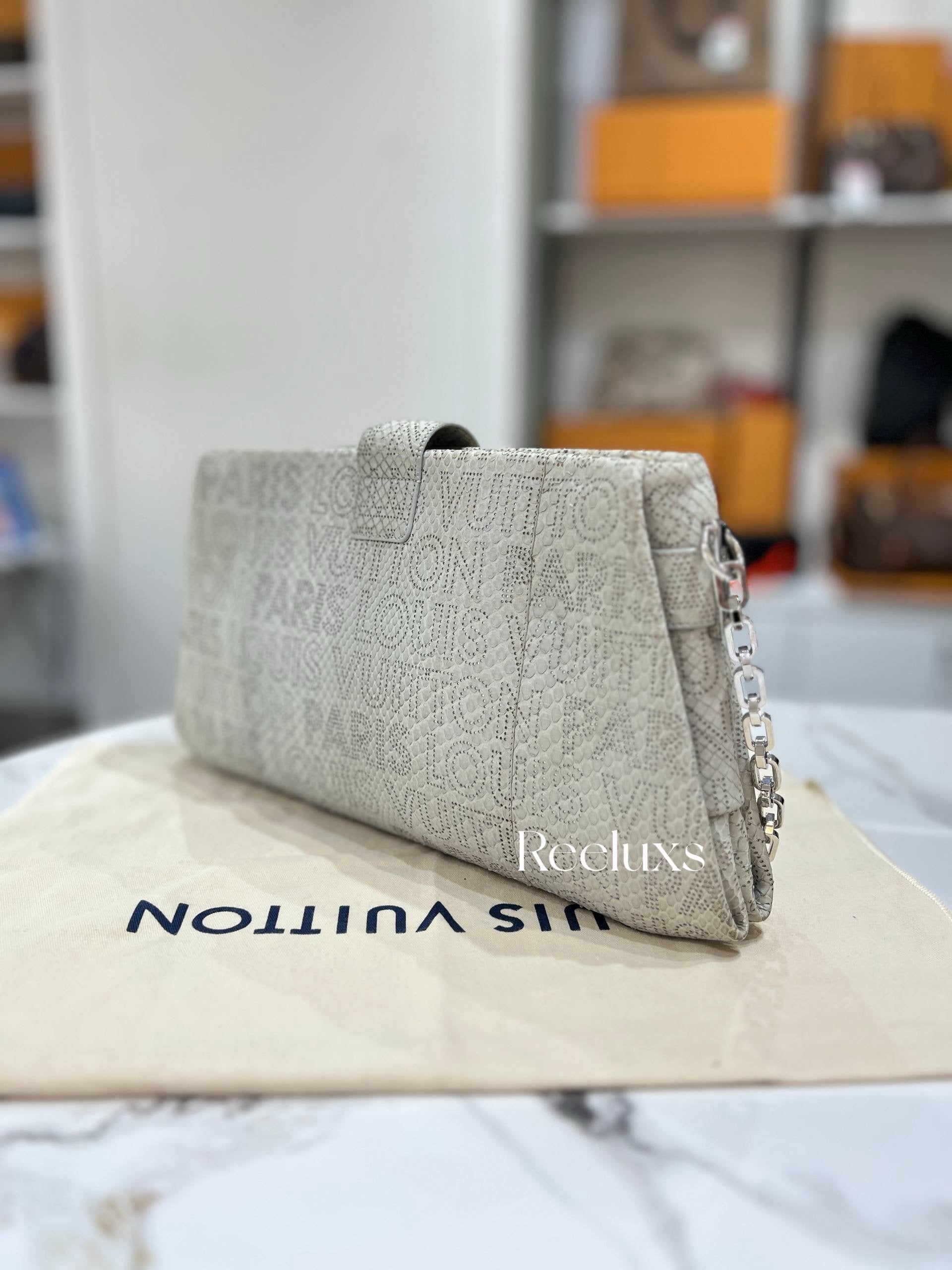 LOUIS VUITTON LV Limited Edition Python Perfore Lutece Shoulder Bag