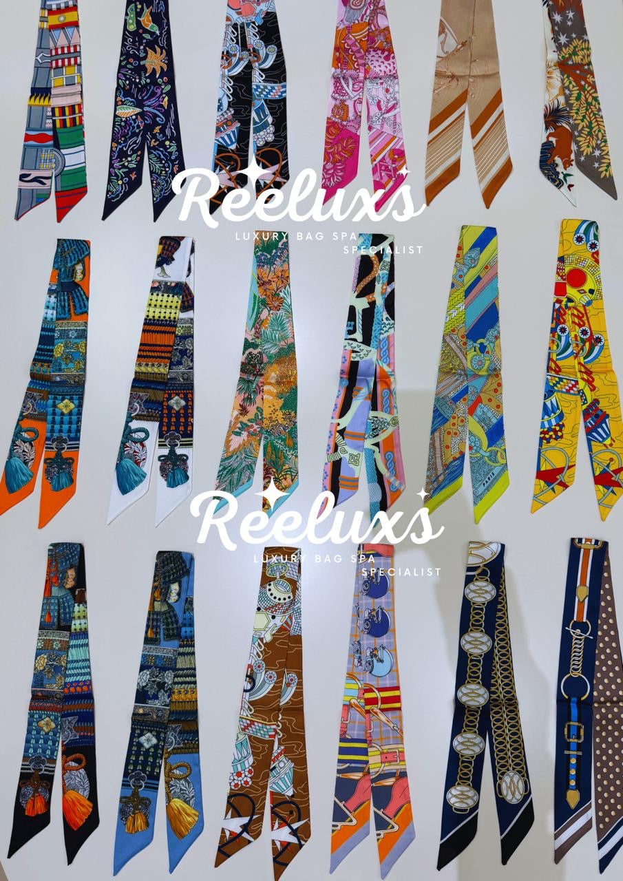 REELUXS Silk Twilly – Versatile Elegance in Every Thread