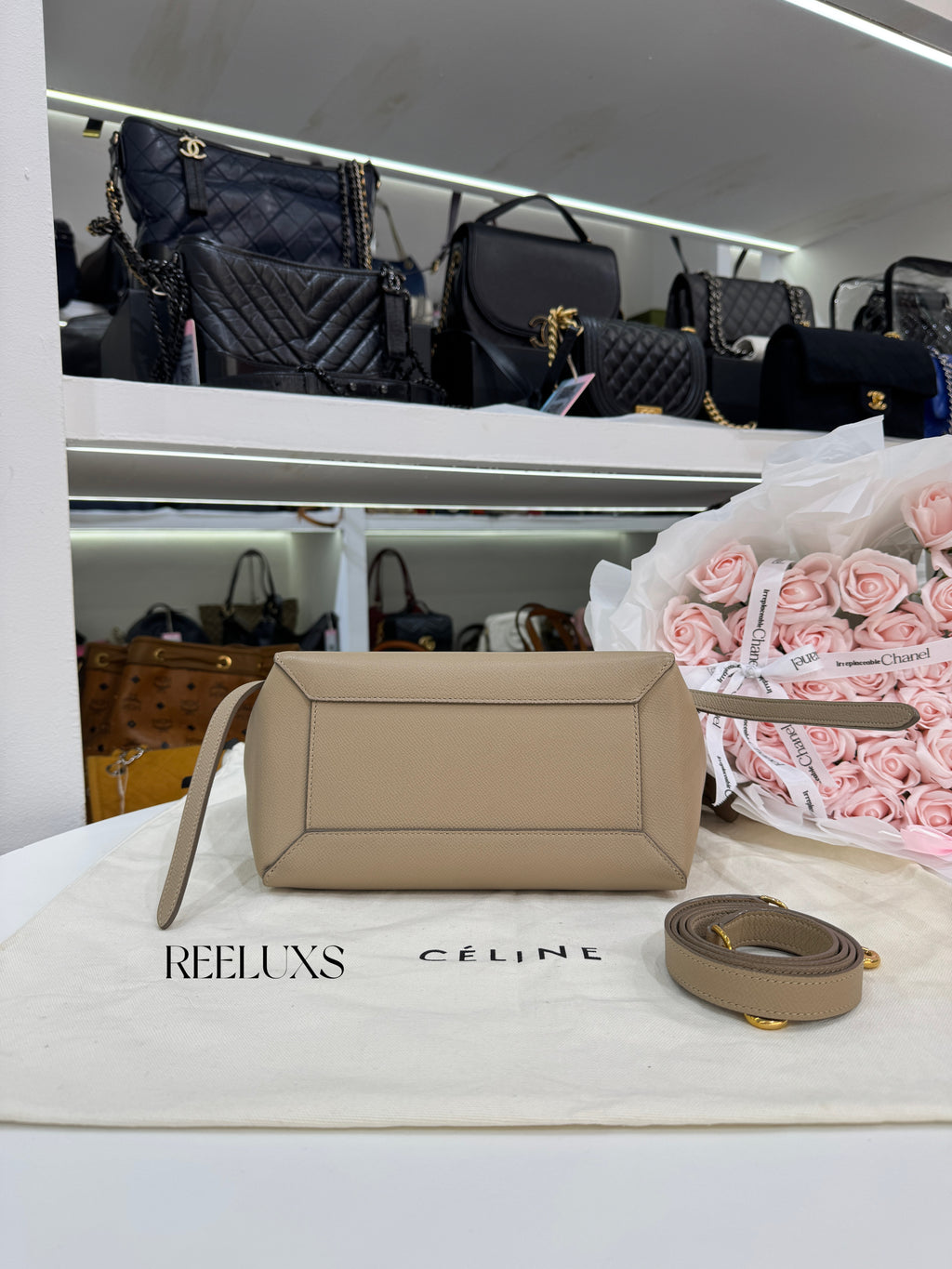 CELINE Belt Bag Micro Calf Light Taupe Hand Bag