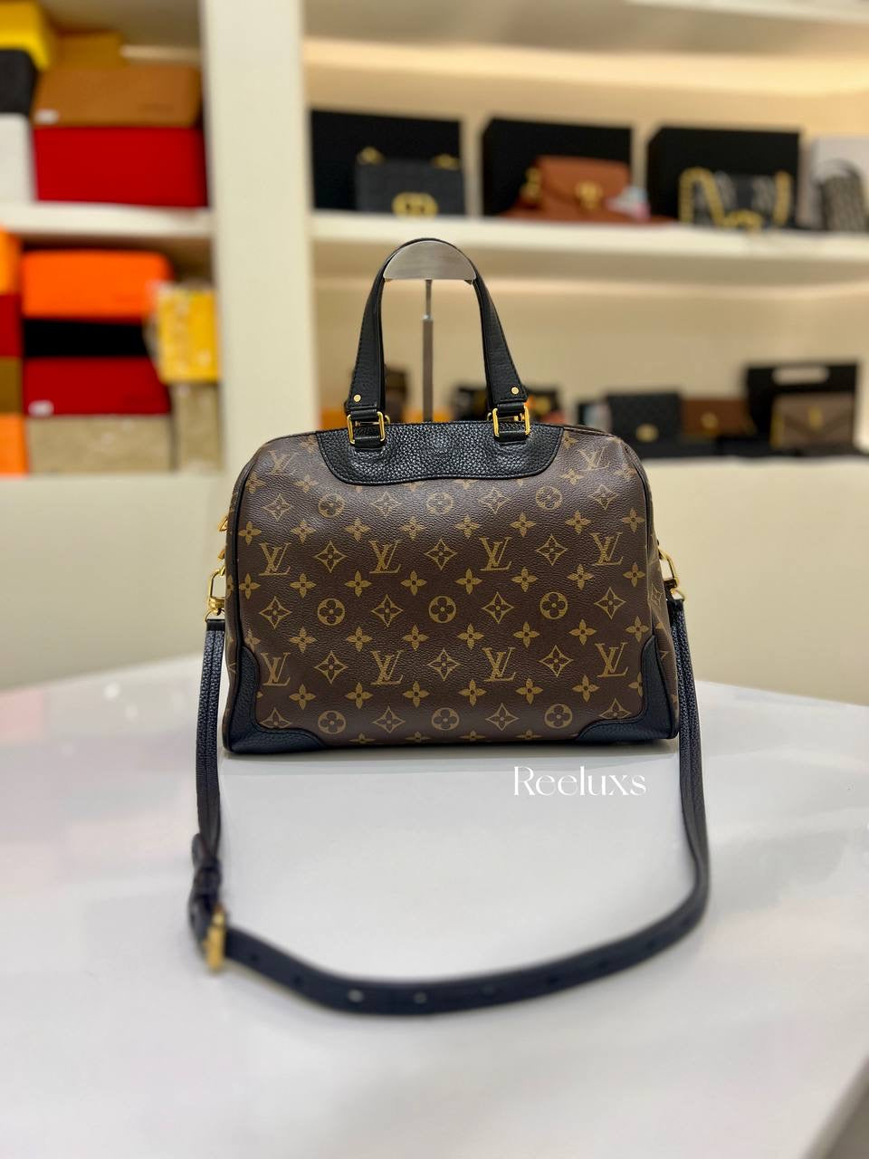 LOUIS VUITTON LV Black Monogram Canvas Retiro NM Bag