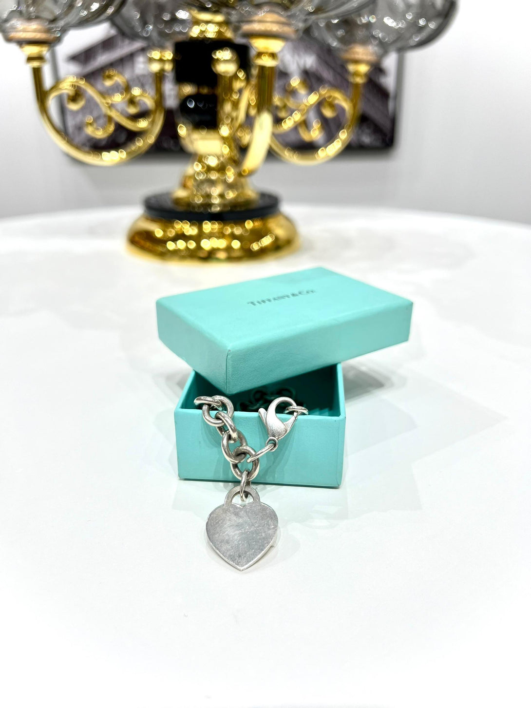 Tiffany & Co. Return to Tiffany Heart Charm Bracelet in Sterling Silver with Blue Box - Reeluxs 