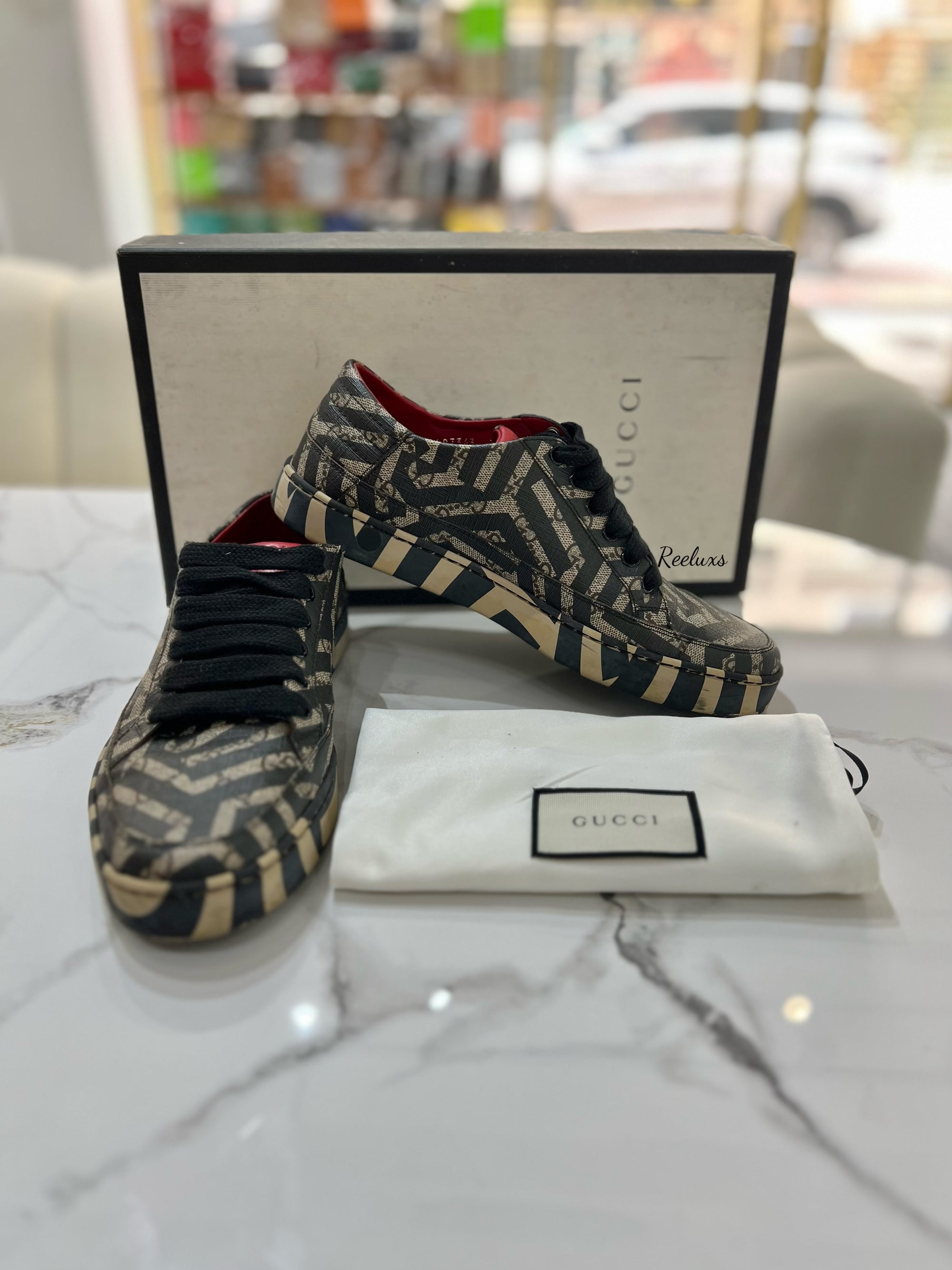 FULLSET GUCCI GG Supreme Men's Sneaker Shoes Size 7