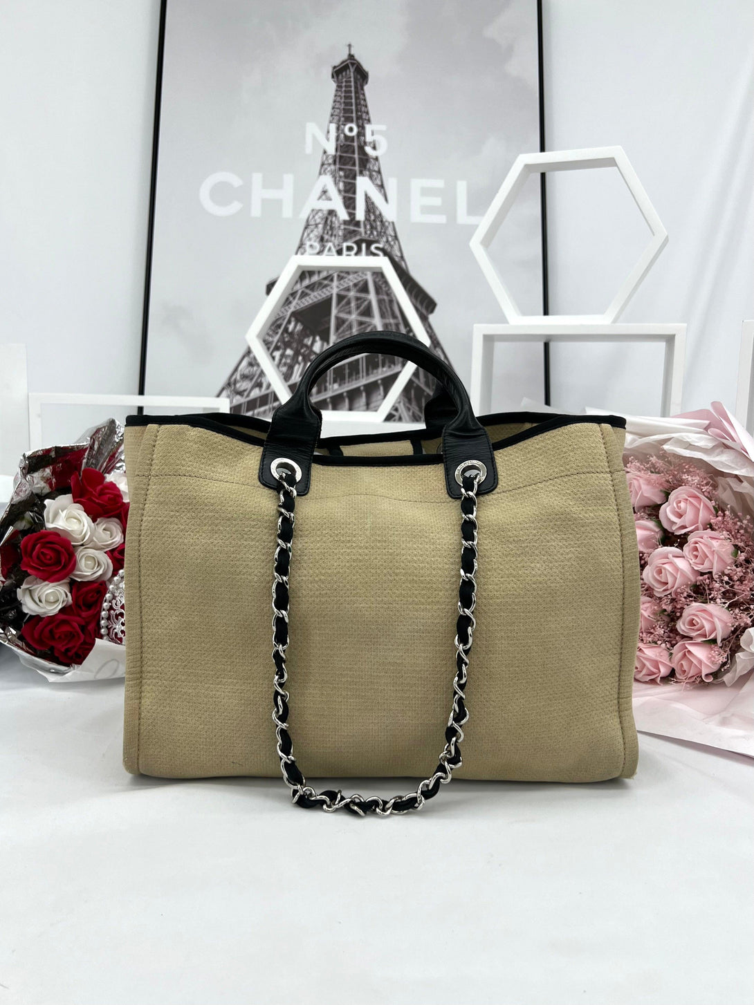 CHANEL Deauville tweed handbag - Reeluxs 