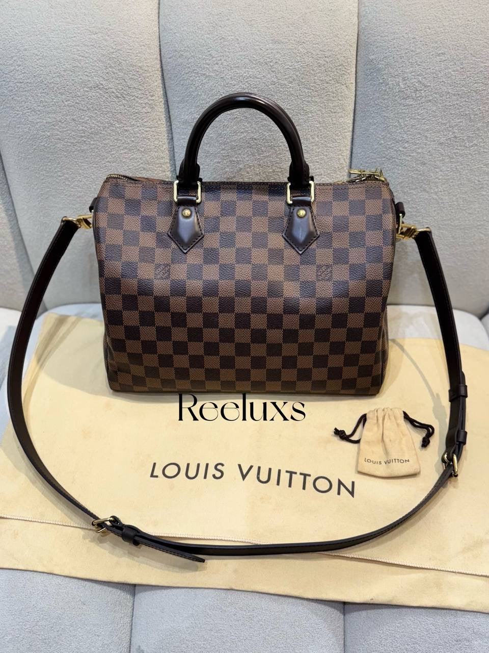 LOUIS VUITTON LV Speedy 30 Damier Ebene Handbag
