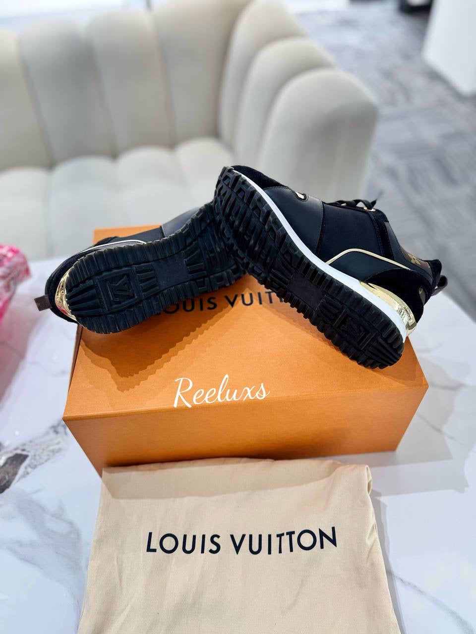 FULL SET LOUIS VUITTON LV Run Away Trainer Sneaker Ladies Shoes Size 37