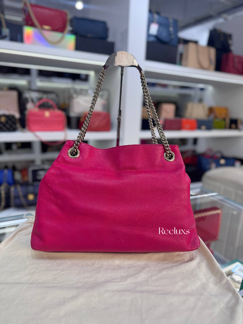 GUCCI Soho Chain Pink Tote Bag