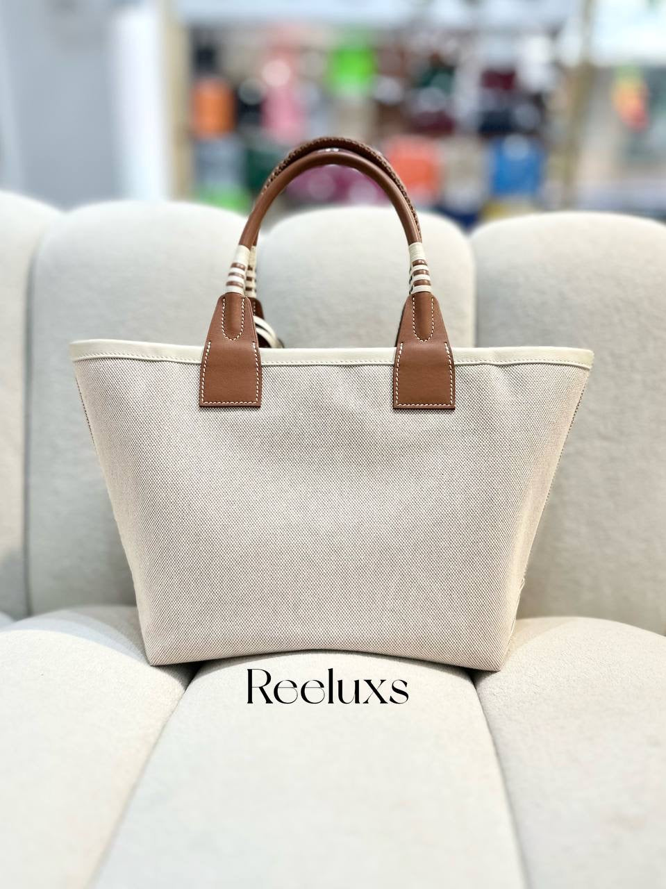 HERMES Steeple 25 Canvas  Tote Handbag