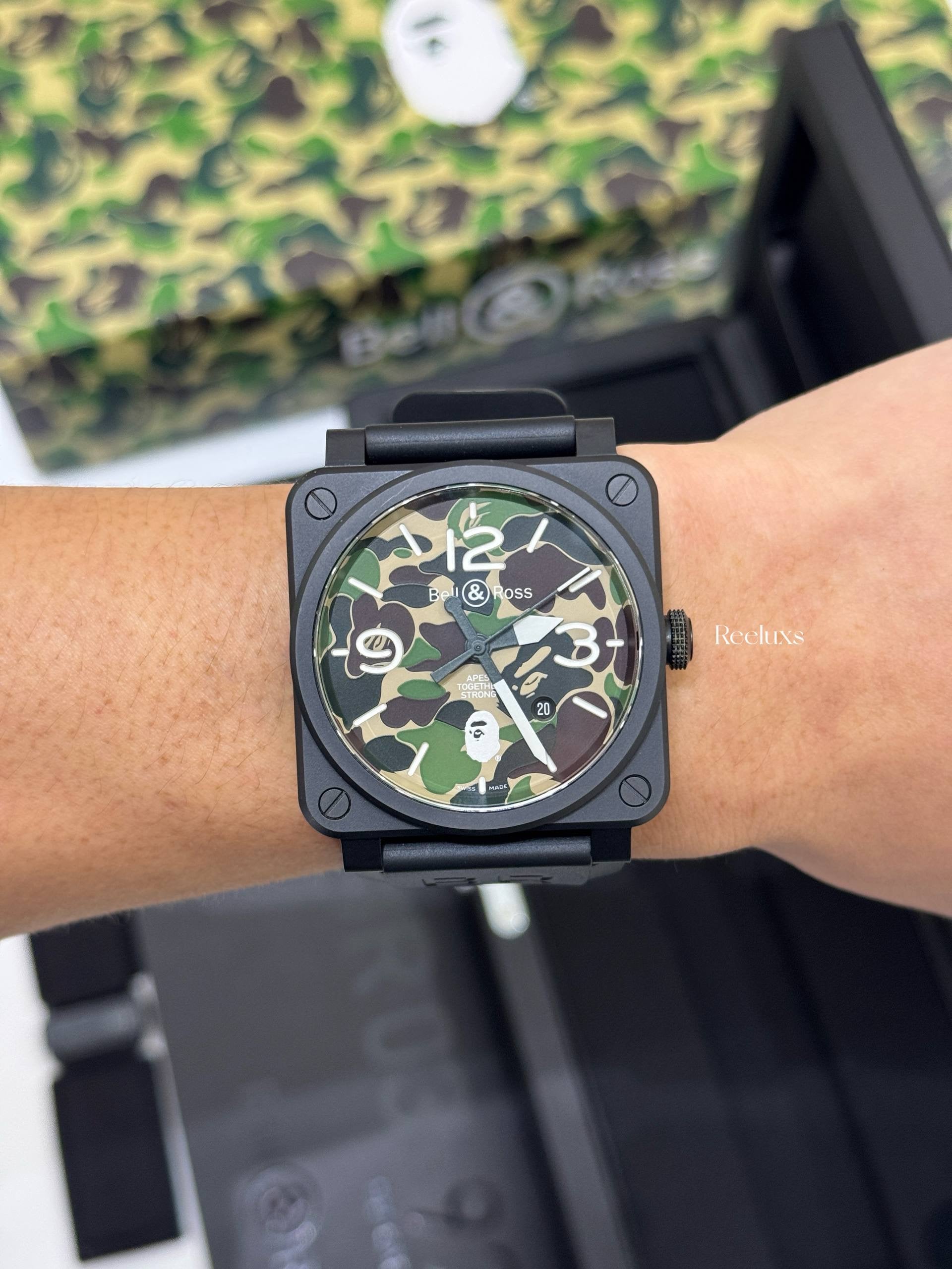 Full Set BELL & ROSS x BAPE BR 03-92 Green Camo