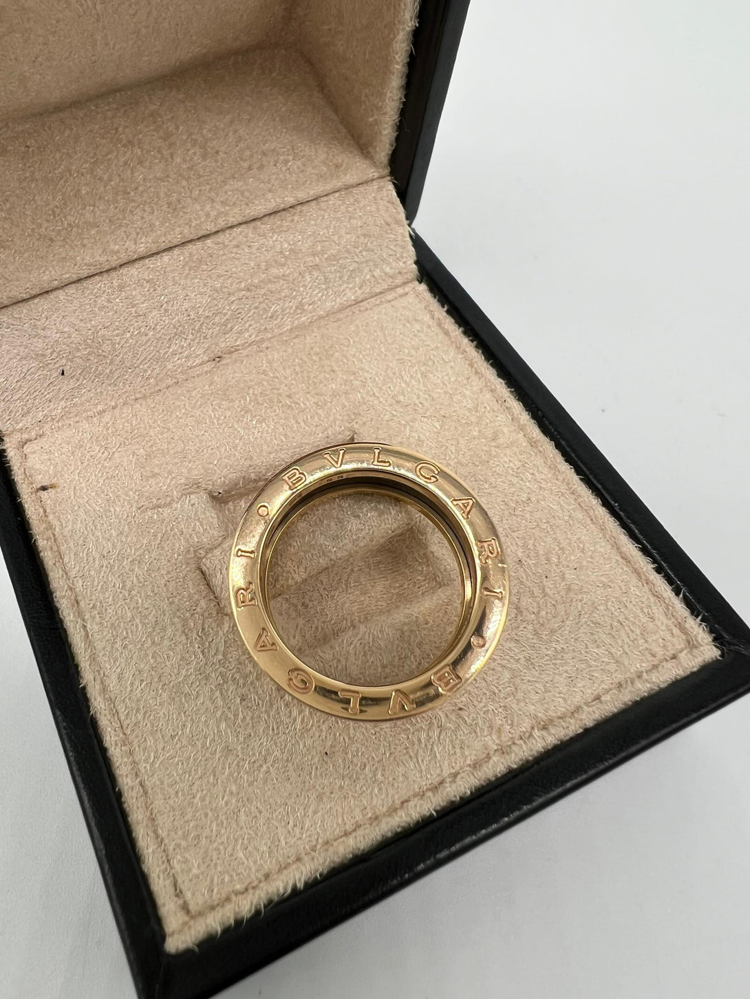 BVLGARI B.Zero1 Black Ceramic 18k Rose Gold Band Ring Size 55 - Reeluxs 