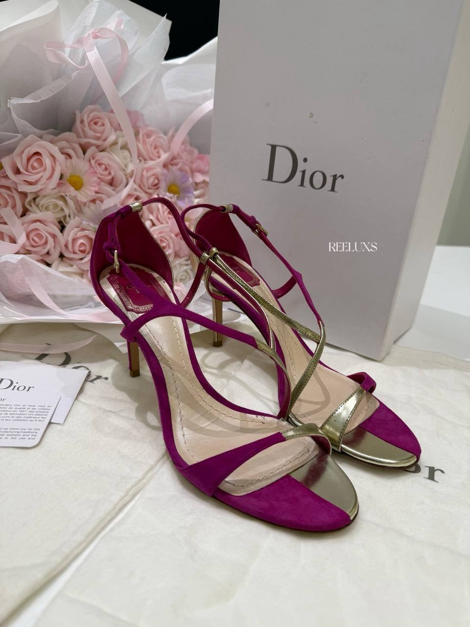 CHRISTIAN DIOR Strappy Slingback Stiletto Sandals
