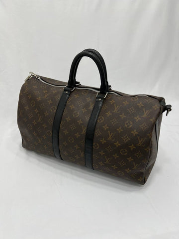 LOUIS VUITTON LV Monogram Macassar Keepall Bandouliere 45