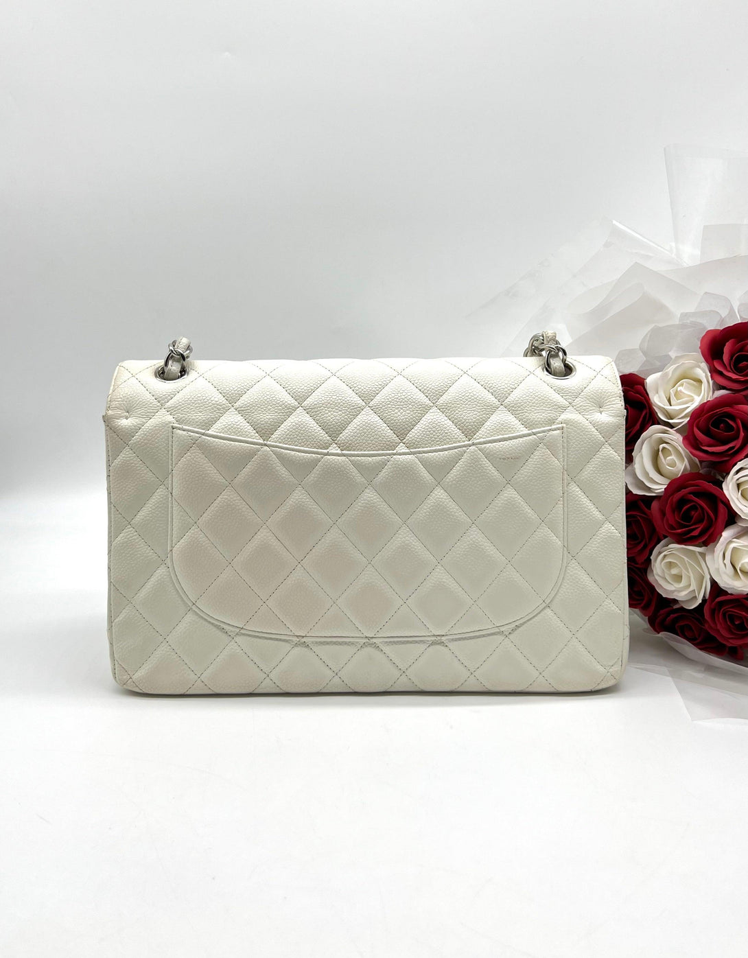 CHANEL Classic Double Flap Bag Quilted Caviar Jumbo - Reeluxs 