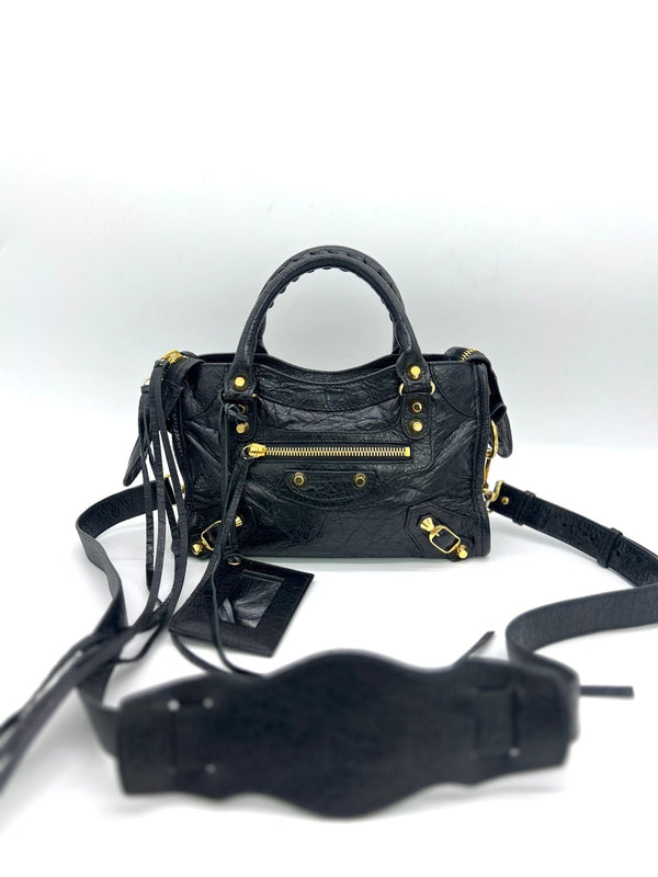 BALENCIAGA
Classic City Mini Leather 2-Way Handbag Black - Reeluxs 