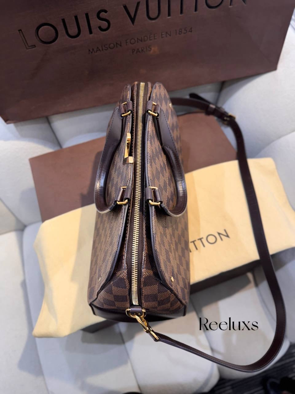 FULL SET LOUIS VUITTON LV Kensington Bowling Damier Ebene Shoulder Bag