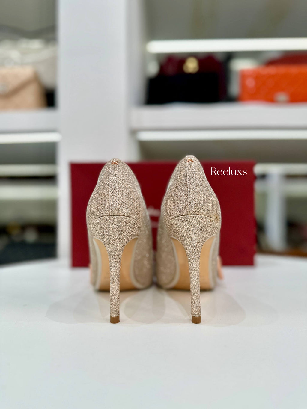 TED BAKER London Azeline Gold Glitter Closed-Toe Pumps