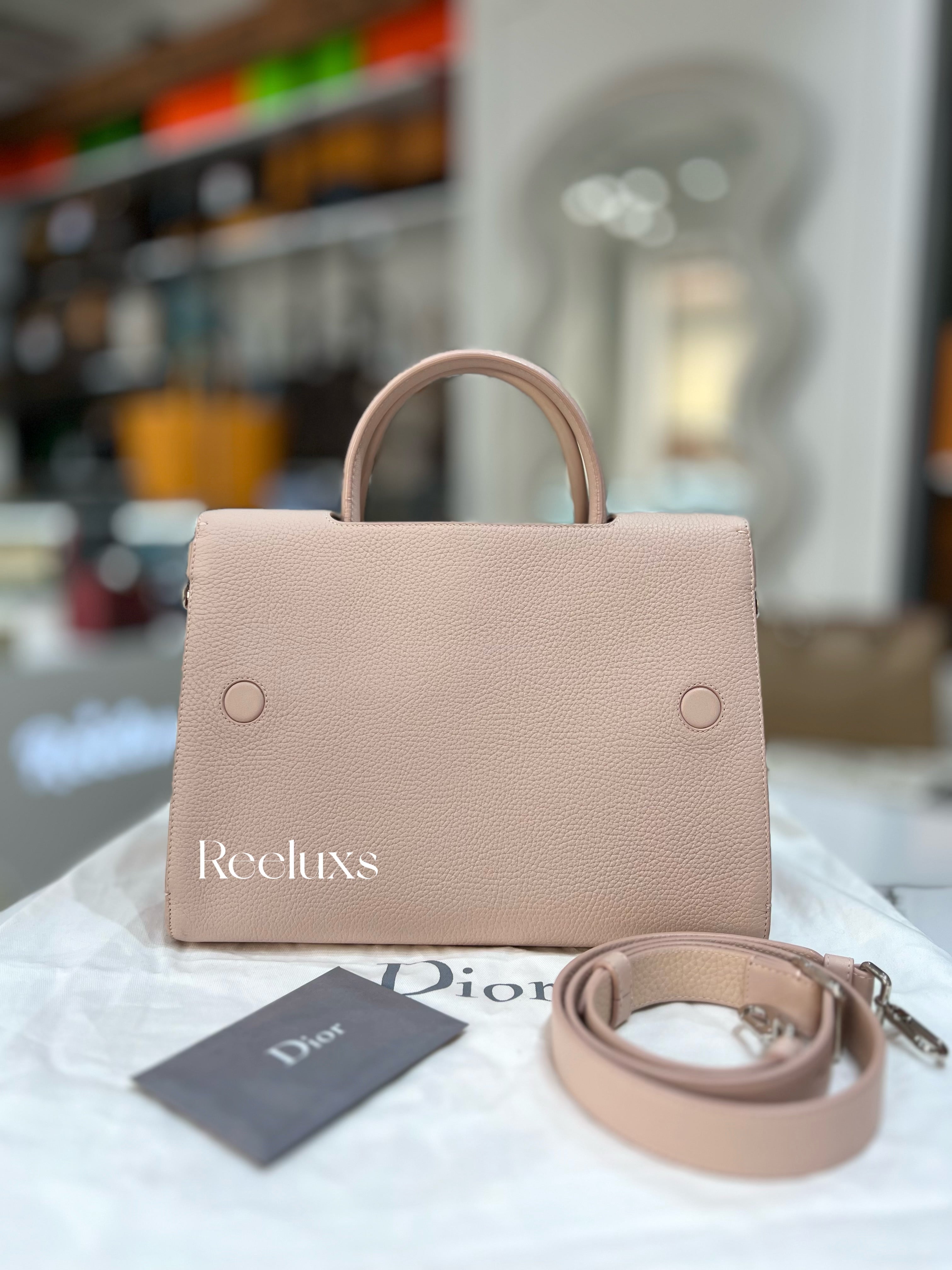 CHRISTIAN DIOR Diorever Pale Pink Grained Leather Handbag