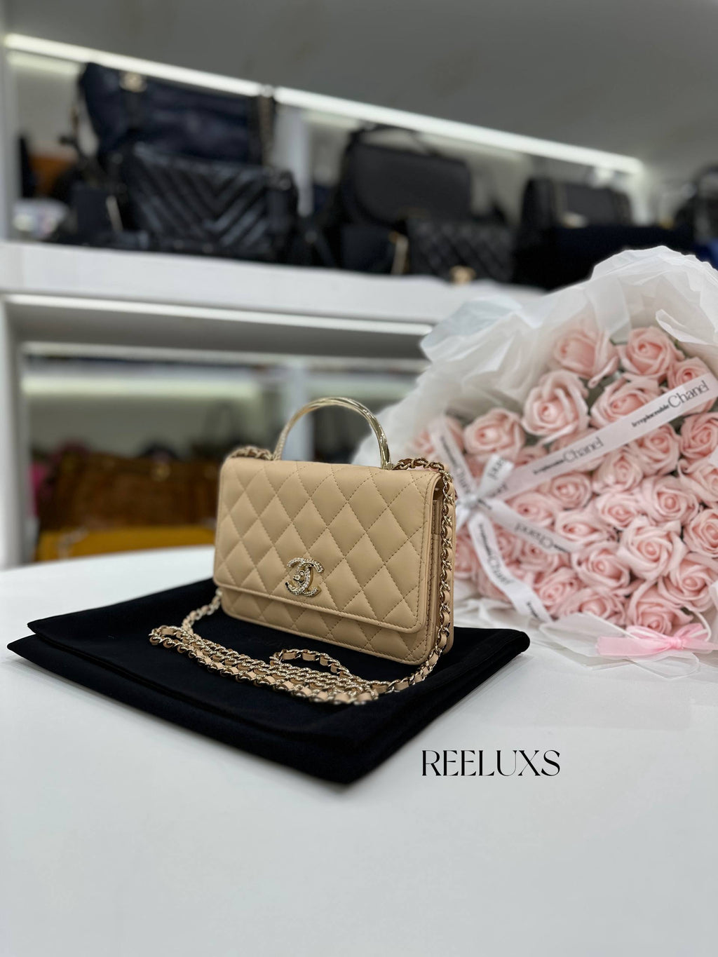 CHANEL Metal Top Handle Wallet on Chain (WOC)