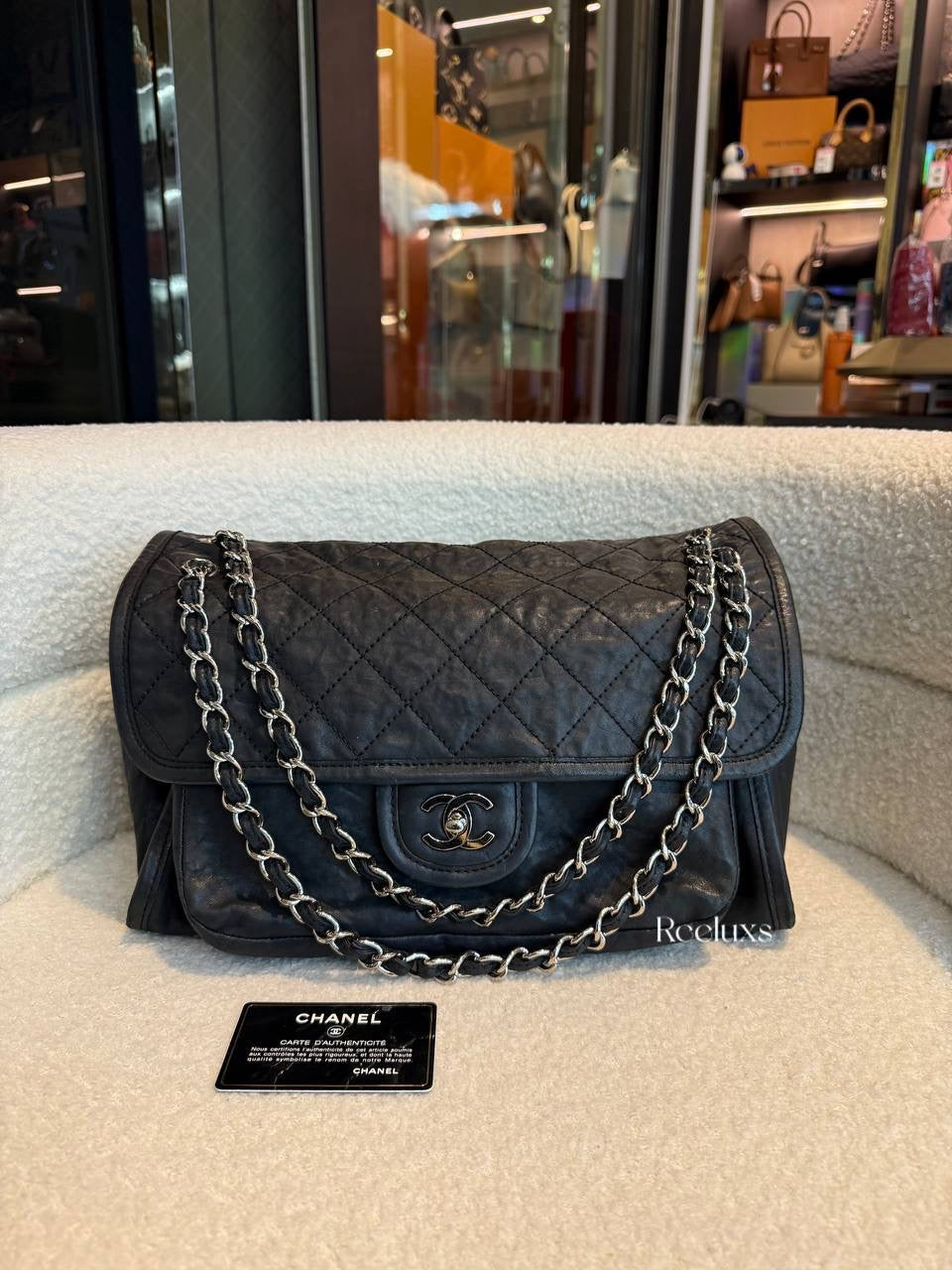 Chanel Black Quilted Calfskin Leather Natural Beauty Large Flap Bag