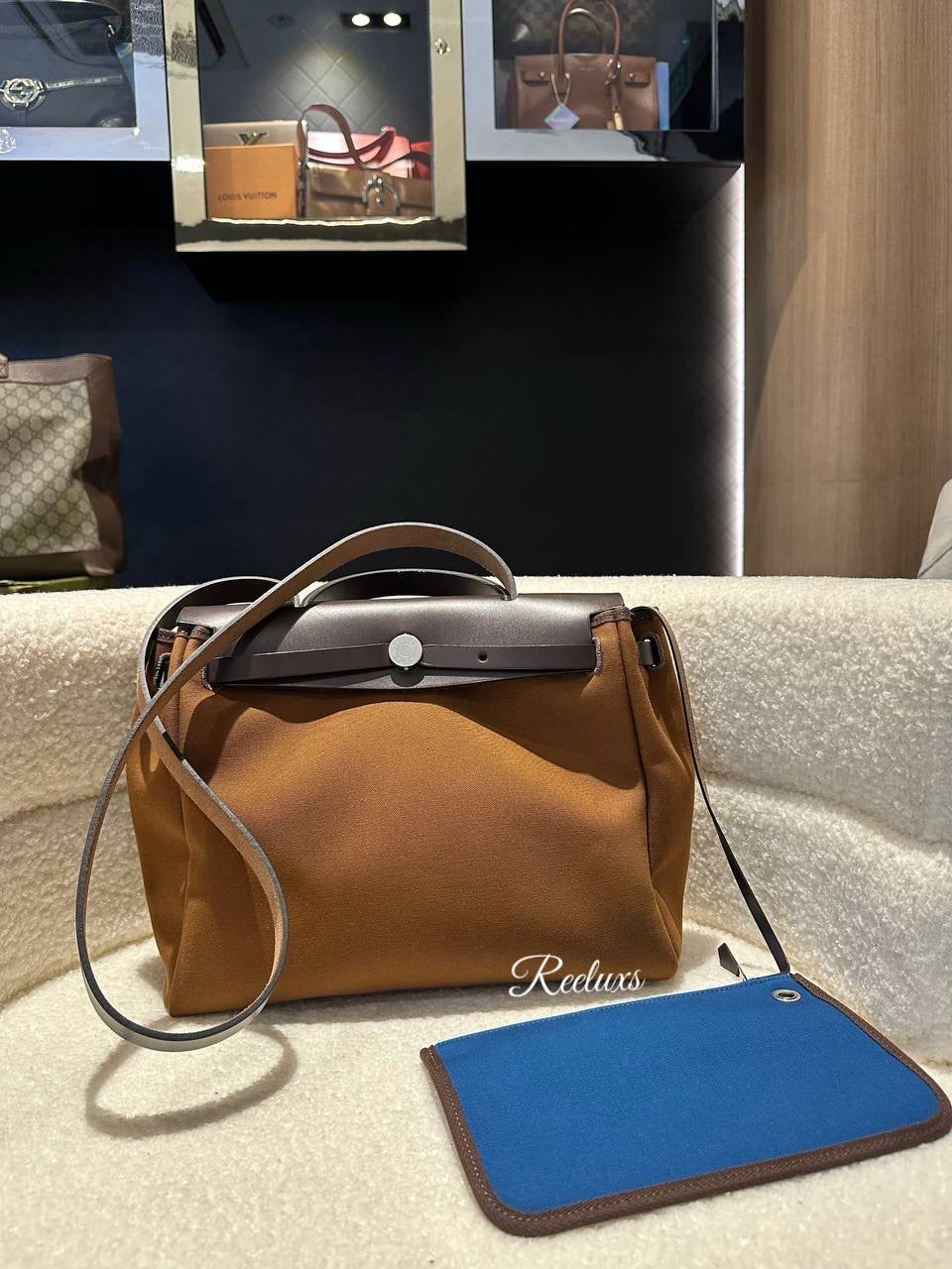 HERMES Herbag Brown With Pouch Handbag / Shoulder Bag - 2 Way