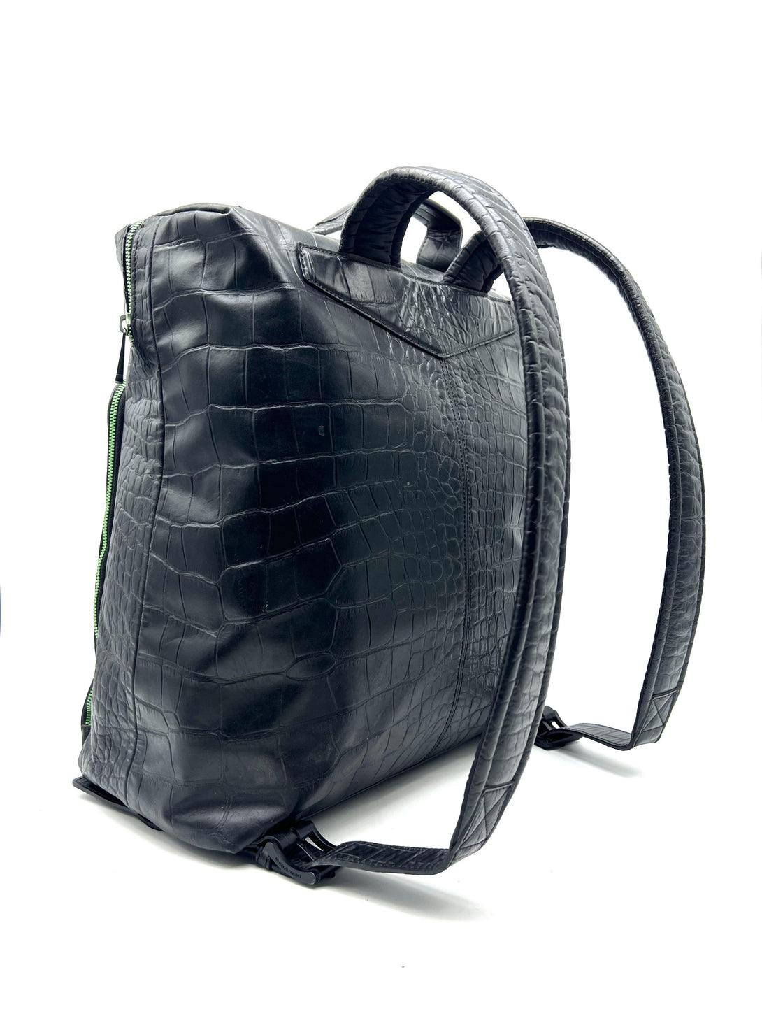 EMPORIO ARMANI BLACK LEATHER BACKPACK - Reeluxs 