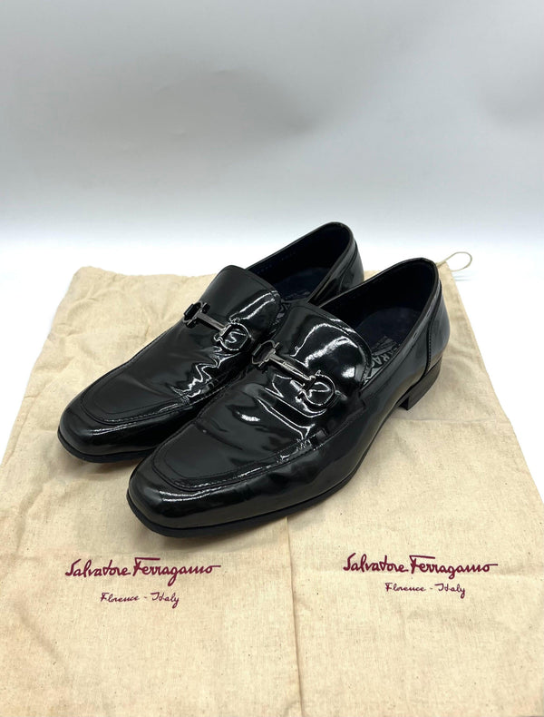 NEW SALVATORE FERRAGAMO DINAMO LEATHER GANCINI LOAFERS SHOES - Reeluxs 