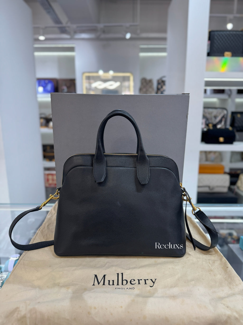 Full Set Black MULBERRY Colville Leather Bag