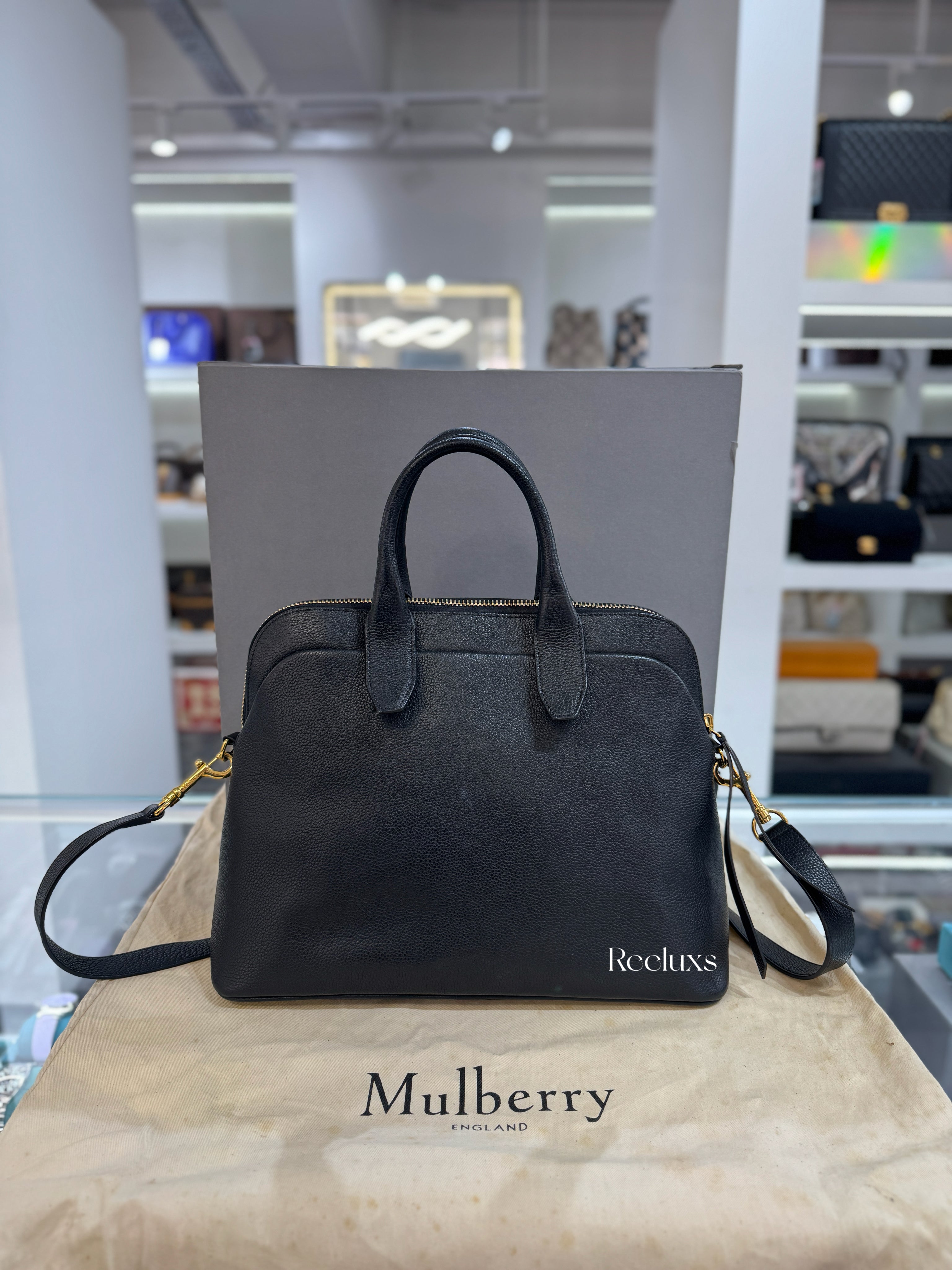 Full Set Black MULBERRY Colville Leather Bag