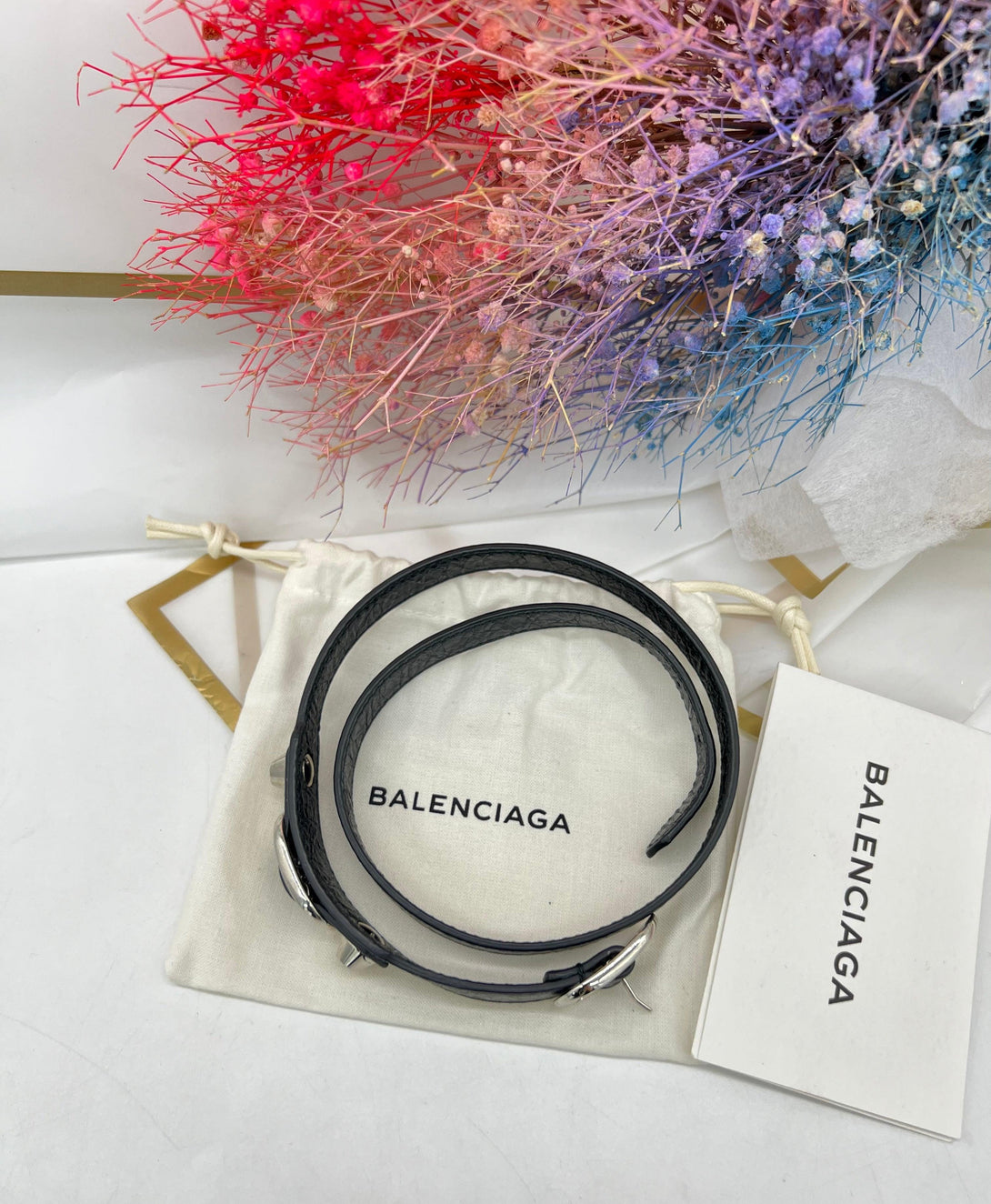 BALENCIAGA Bracelet Double Tour Black Silver - Reeluxs 