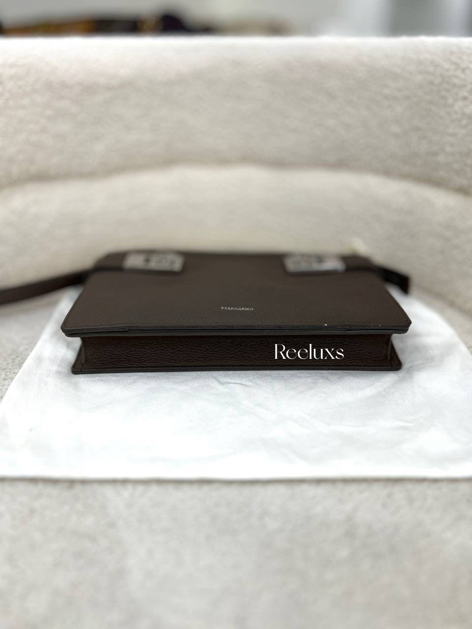 FERRAGAMO Hug Leather Clutch