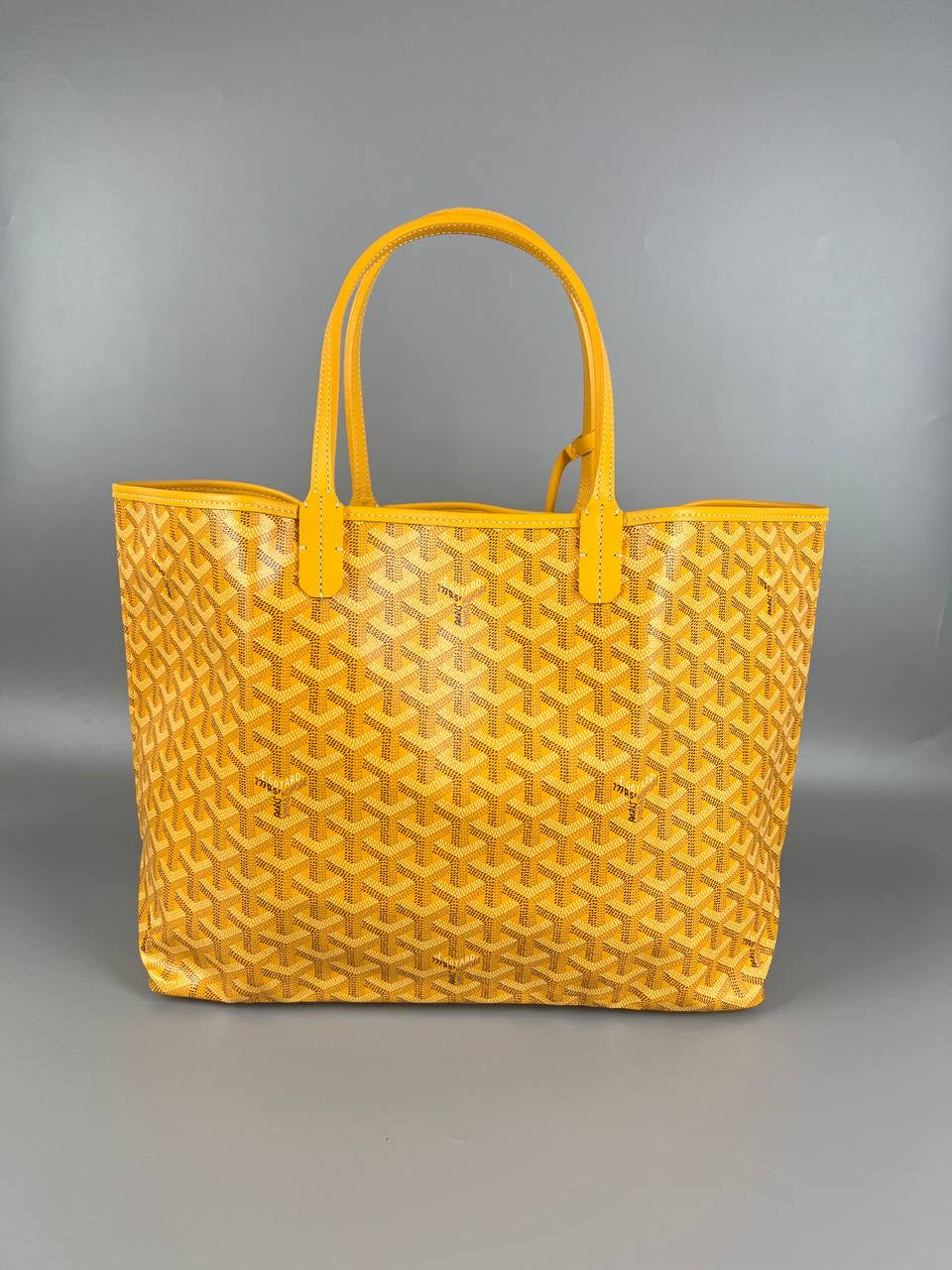 GOYARD Yellow Chevron St Louis PM Tote Bag with Pouch