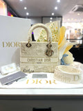 FULL SET CHRISTIAN DIOR Medium Lady D - Lite Hand Bag / Shoulder Bag ( 2-Way )