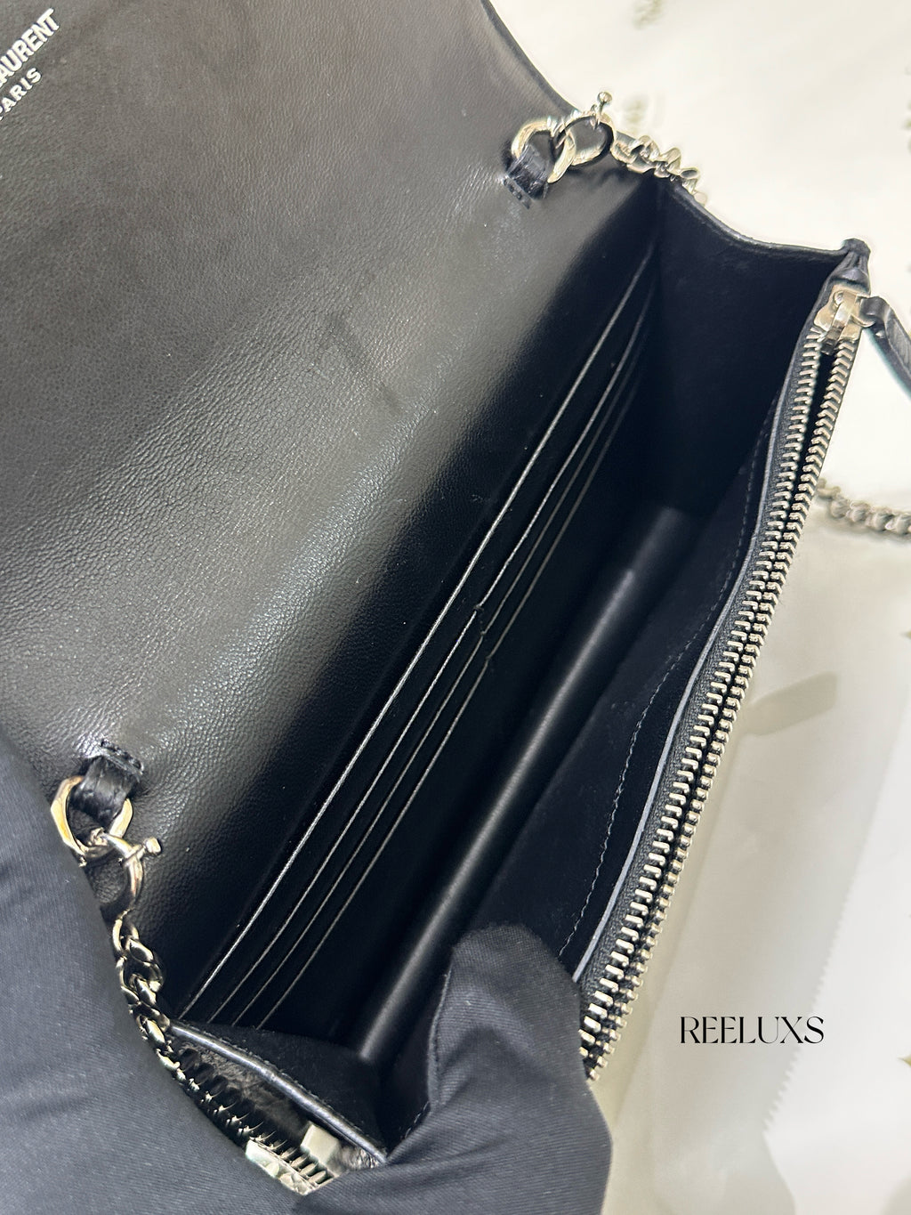 Saint Laurent YSL Kate Tassel Shoulder Bag (Croc-Embossed)