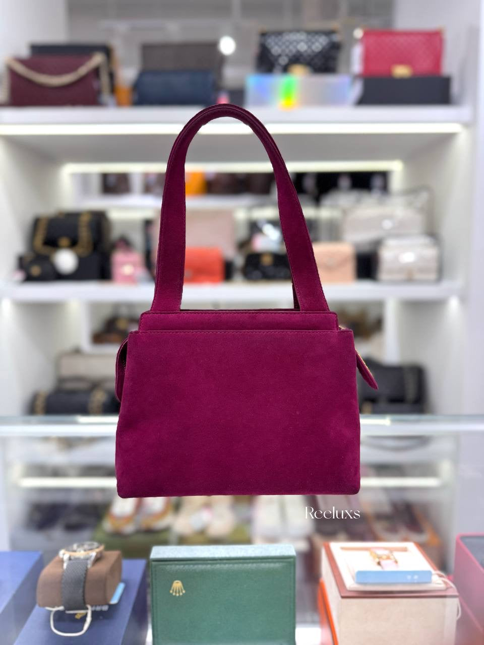 Vintage CHANEL Velvet Trapezoid Handbag