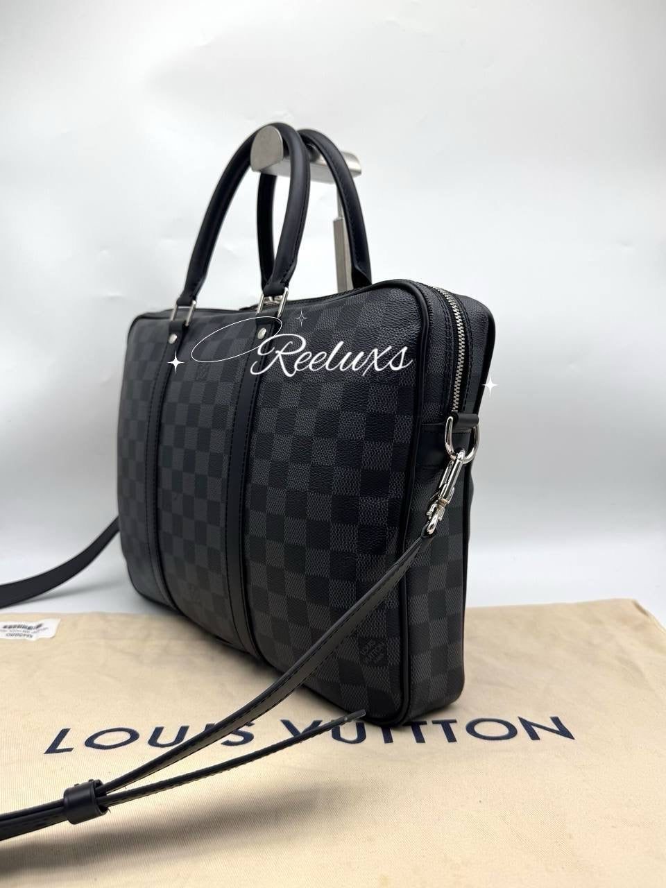 LOUIS VUITTON LV Damier Graphite Porte Documents Voyage Shoulder Bag