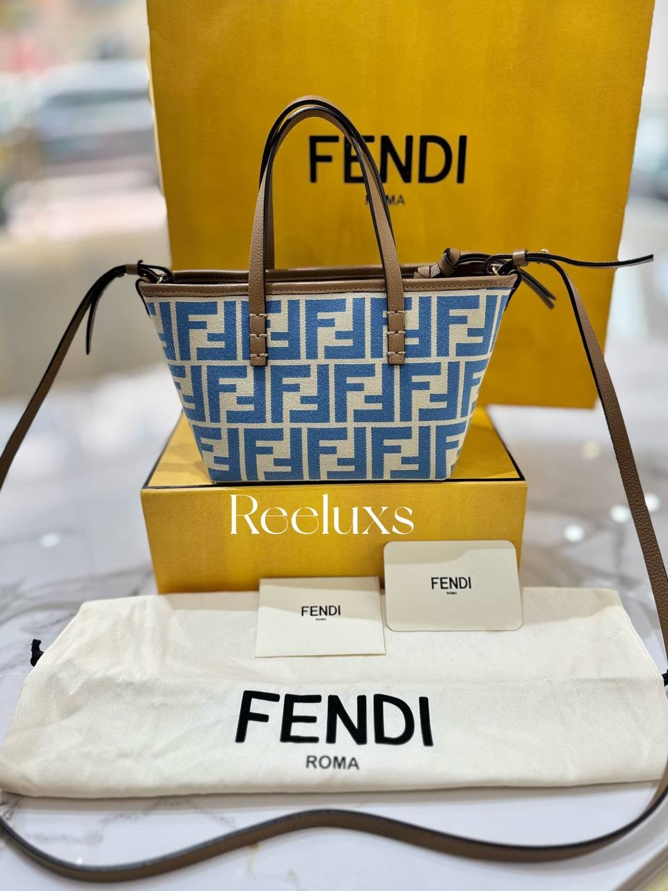 2024 FULL SET As New FENDI Mini Roll Fabric Tote Bag - Shoulder Bag