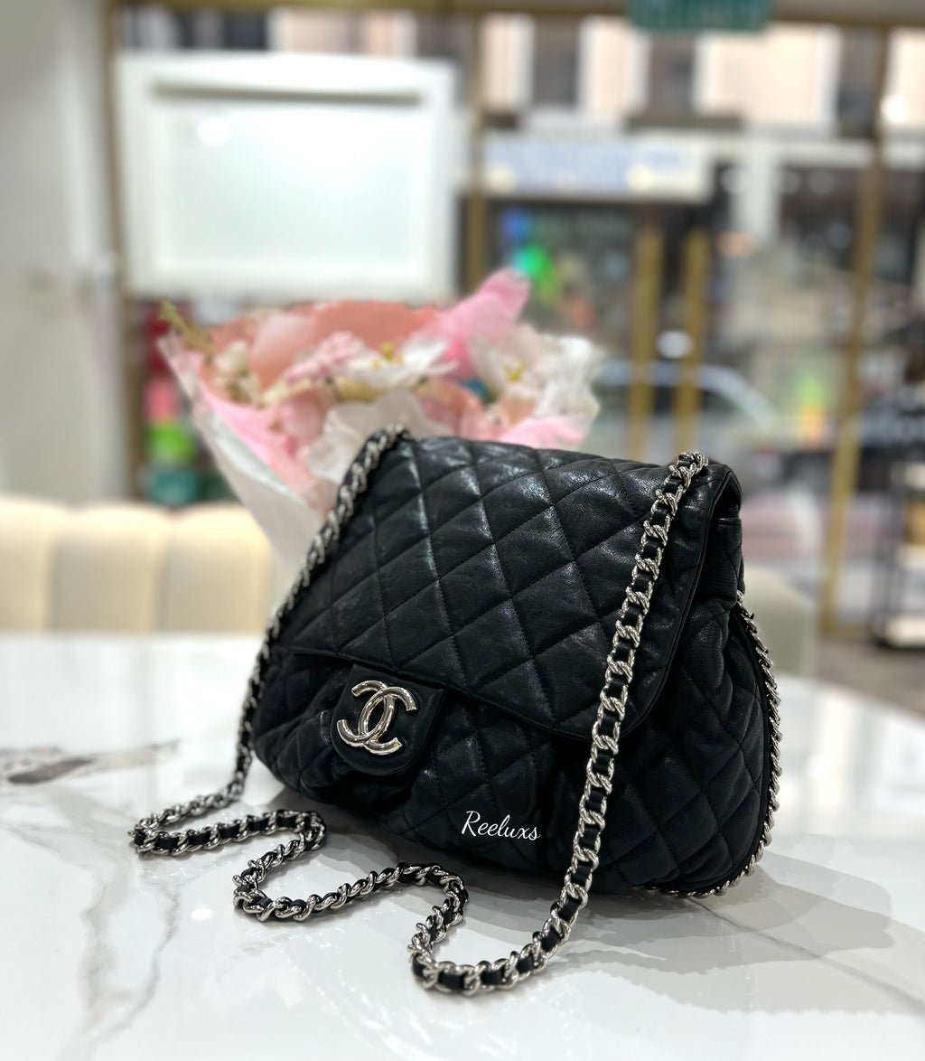 CHANEL  Chainaround Shoulder Silver Hardware Sling Bag